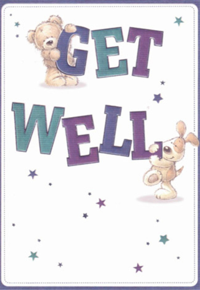 This captivating get well card is a celebration of gentle support and community spirit, reminiscent of the comforting connections throughout Mitcham. Crisp whites and an inviting touch of softness set the backdrop, as a charming teddy and a perky puppy exchange uplifting wishes. Their forms, rendered in plush textures and shaded hues of indigo and aqua, feel as tactile as a cherished plush toy on a rainy afternoon near Ravensbury Park. Playful stars dance above and around them, shimmering like the hopes that flit through every kind message delivered by Florist Mitcham. The bold, animated typography, outlined in cheerful purples and teals, anchors the sentiment and draws the eye-much like a striking feature bloom in a thoughtfully balanced bouquet. Artistic highlights capture the delicate puff of the bear's fur and the silky ears of the puppy, giving the illustration a nearly touchable quality. As you imagine this card accompanying a hand-selected bouquet sent to a loved one nearby, it's easy to sense the radiance and sincerity it brings. The entire design, light yet sincere, carries the promise of comfort-an evocative reminder that healing wishes and floral gestures from Mitcham come from the heart, warming even the quietest days.